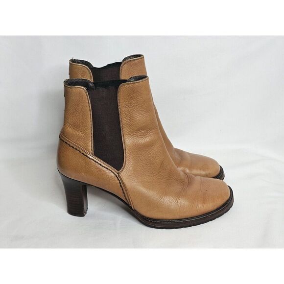 COLE HAAN Country Vibram Sole Brown Leather Ankle Boots Womens Size 6B - Picture 7 of 8